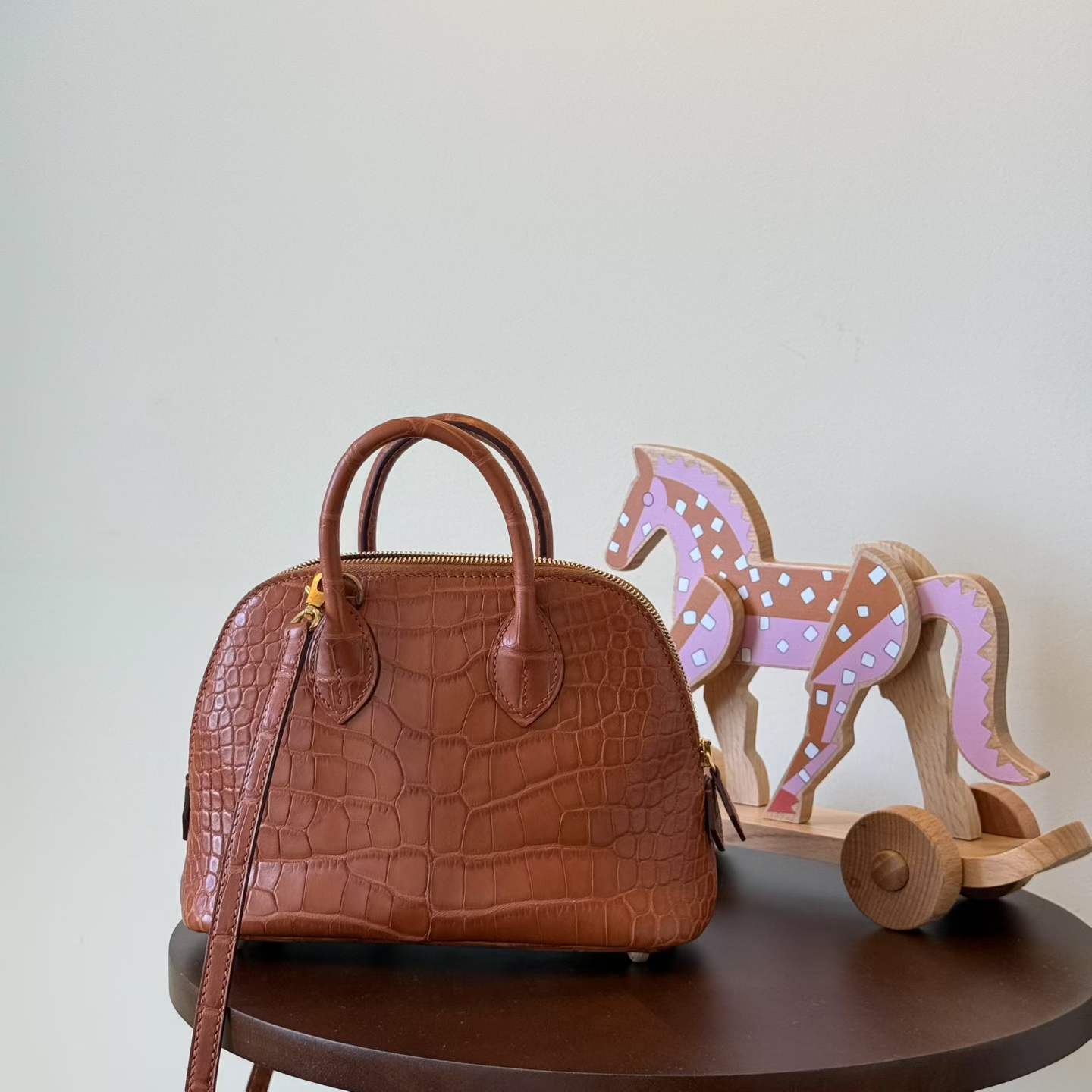 Hermès Mini Bolide Miel Matte Crocodile - Image 9