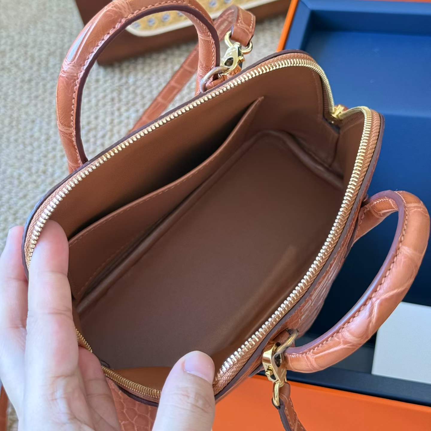 Hermès Mini Bolide Miel Matte Crocodile - Image 3