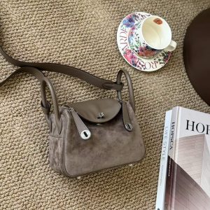 Alternative view of Hermès Mini Lindy Sudea Swift Etoupe