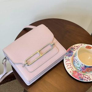 Hermès Roulis 18 Rose Sakura Evercolor Palladium Hardware