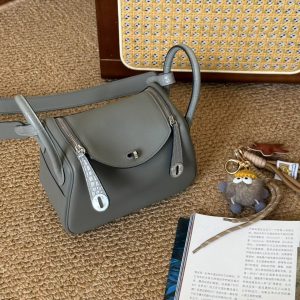 Hermès Mini Lindy Gris Perle Touch Swift Palladium Hardware