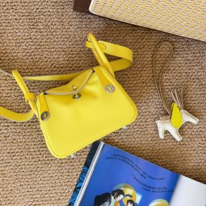 Hermès Mini Lindy Lime Swift Palladium Hardware