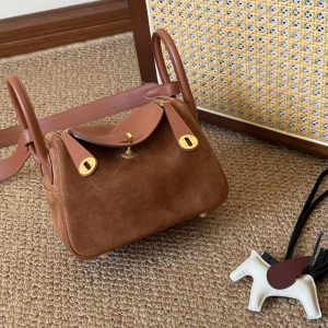 Hermès Mini Lindy Gold Sudea Swift Gold Hardware