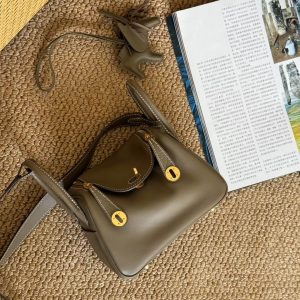 Alternative view of Hermès Mini Lindy Etoupe Touch Palladium Hardware