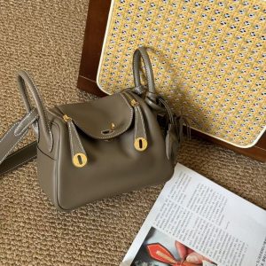 Hermès Mini Lindy Etoupe Touch Palladium Hardware