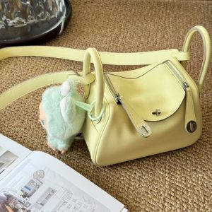 Hermès Mini Lindy Jaune Milton Swift Palladium Hardware