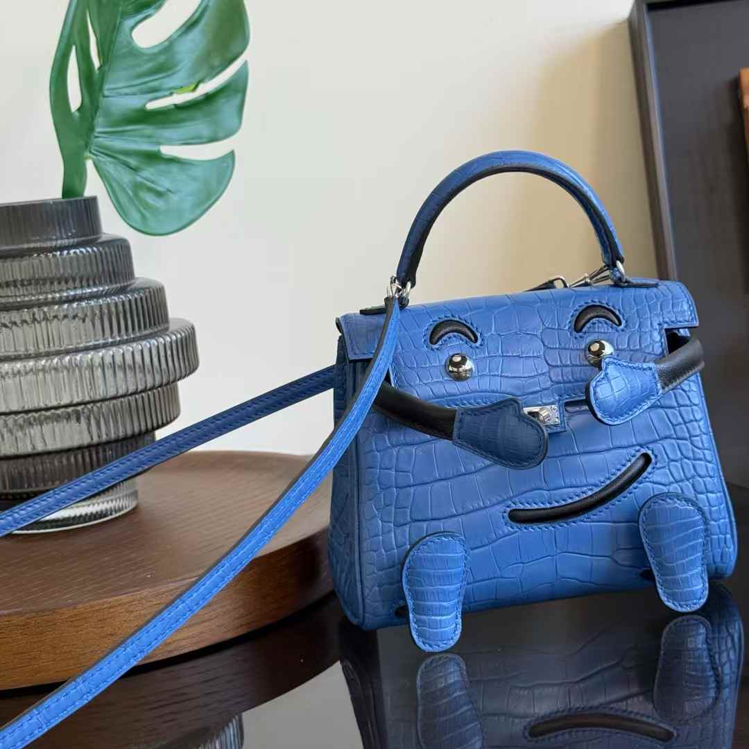 Hermès Kelly Doll Blue HYDRA Crocodile - Image 4