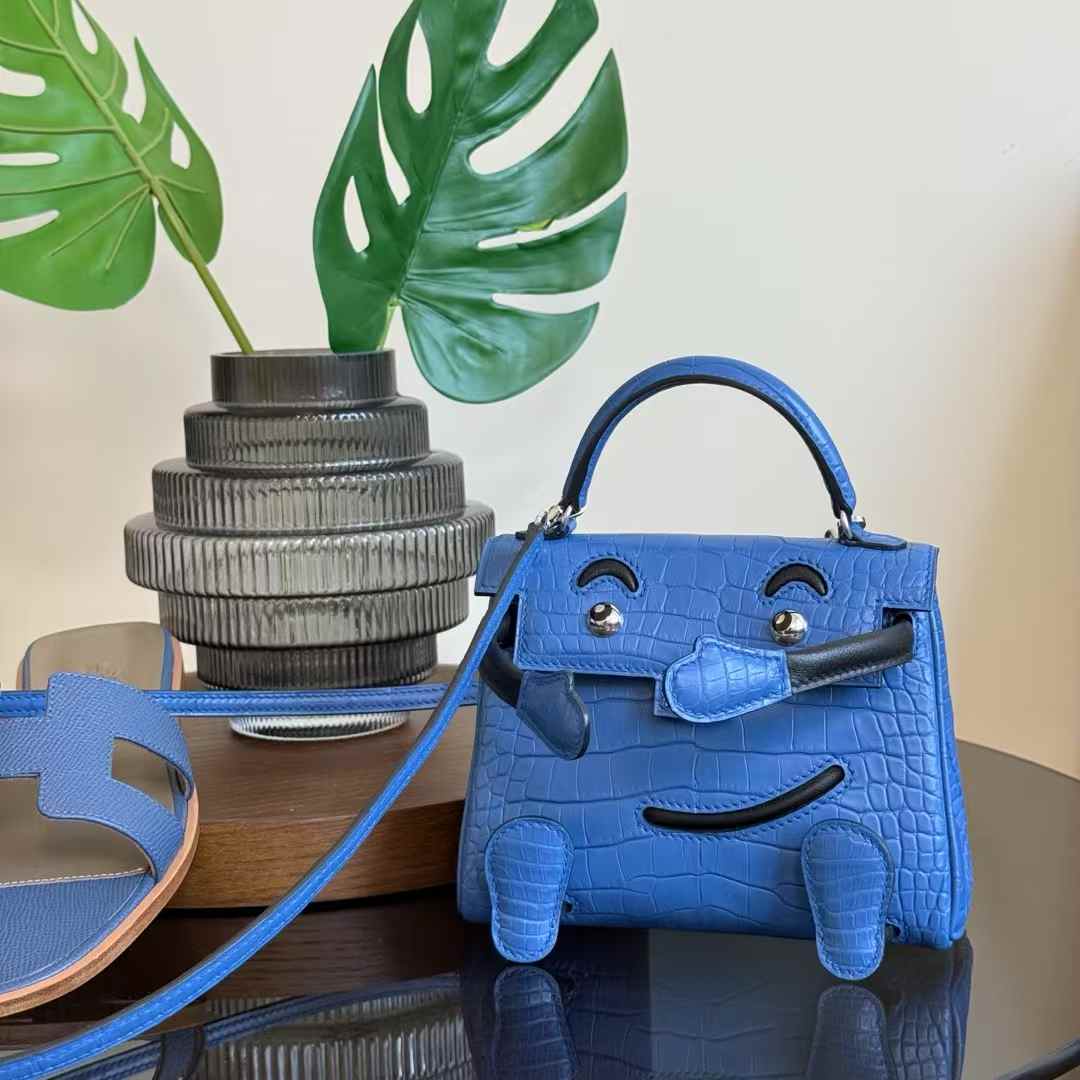 Hermès Kelly Doll Blue HYDRA Crocodile - Image 5