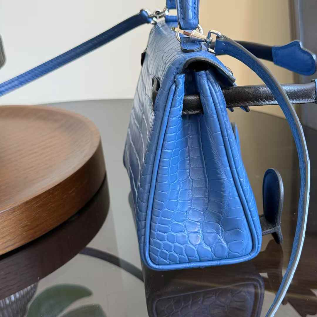 Hermès Kelly Doll Blue HYDRA Crocodile - Image 8