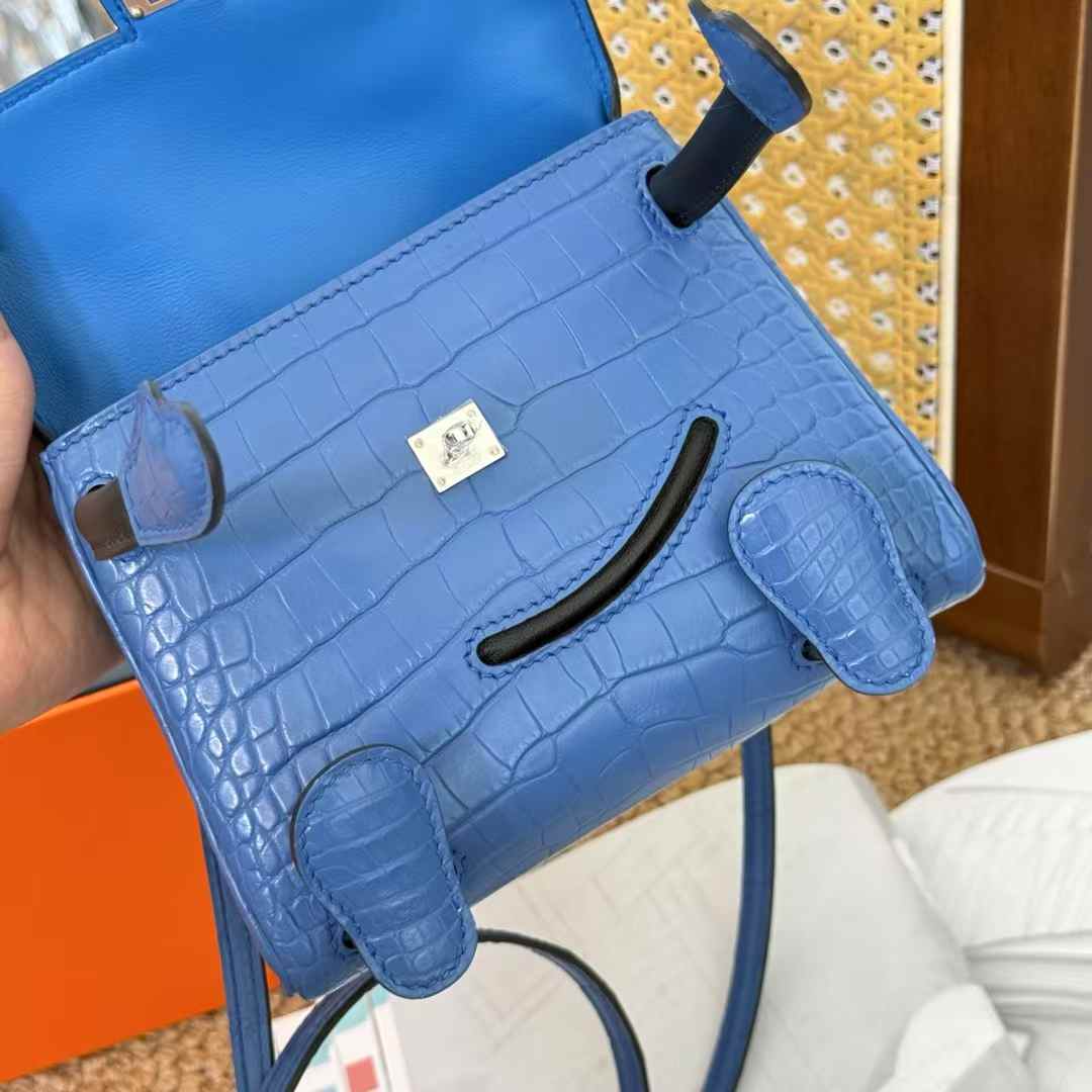 Hermès Kelly Doll Blue HYDRA Crocodile - Image 11