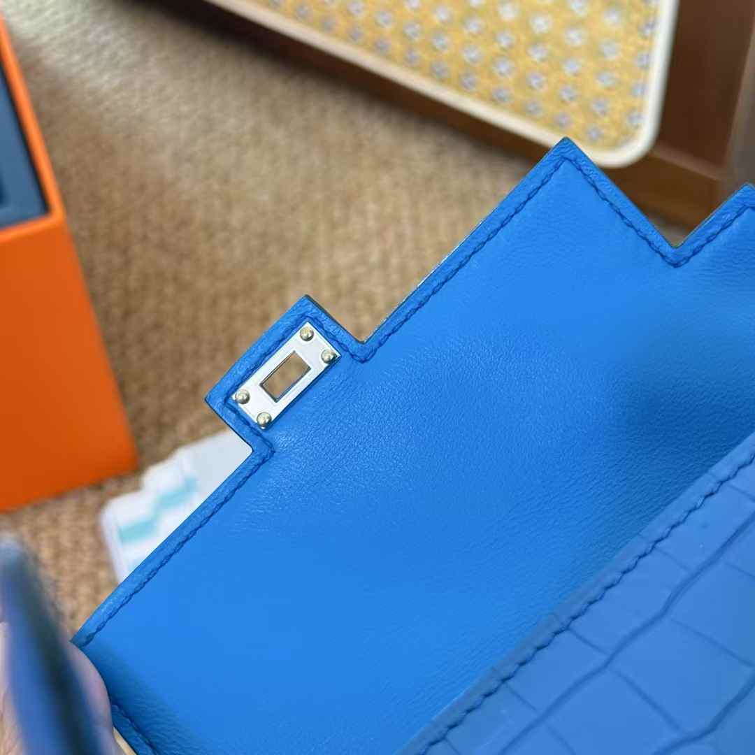 Hermès Kelly Doll Blue HYDRA Crocodile - Image 12