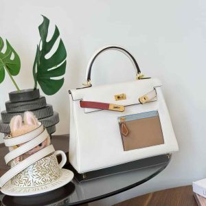 Hermès Kelly 25 Colormatic Craie Palladium Hardware