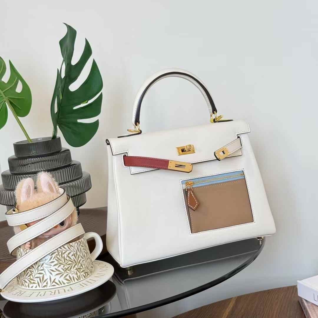 Hermès Kelly 25 Colormatic Craie Palladium Hardware