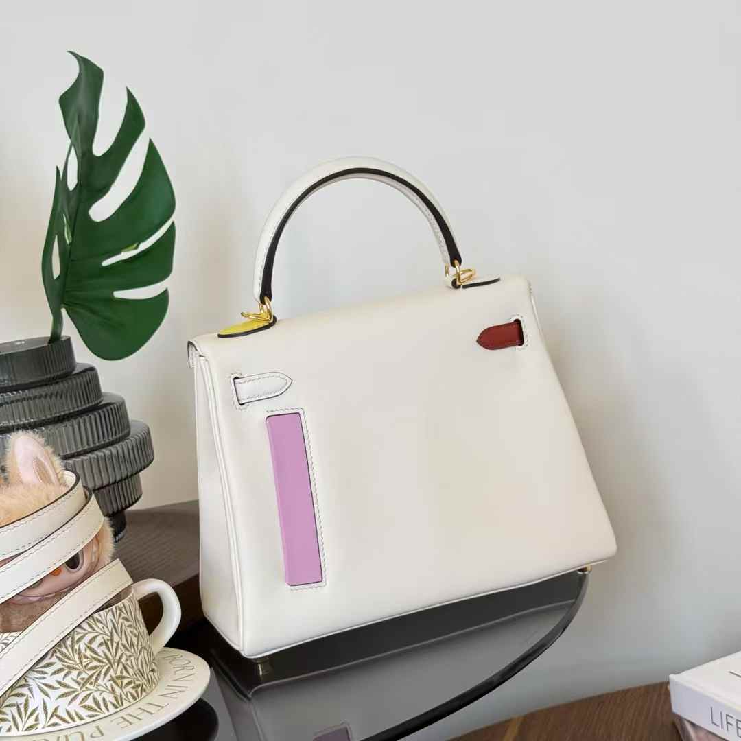 Hermès Kelly 25 Colormatic Craie Palladium Hardware - Image 5