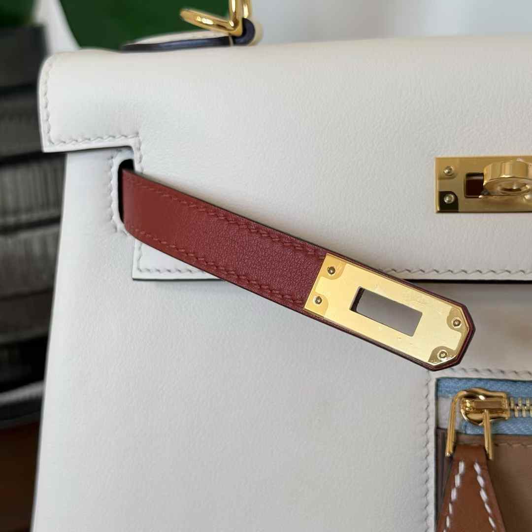 Hermès Kelly 25 Colormatic Craie Palladium Hardware - Image 8